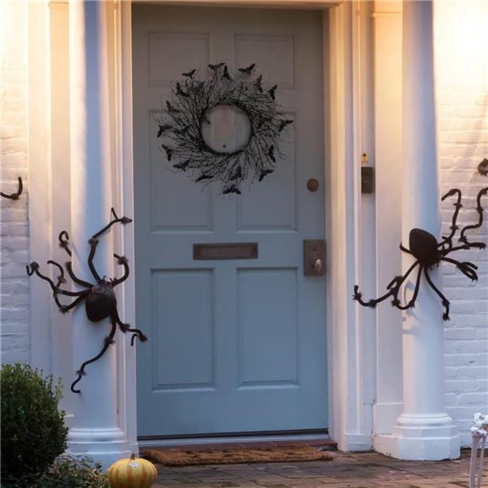 New 17.7"Artificial Black Twig Wreath with Glitter Bats‎ - Handmade - Picture 5 of 8